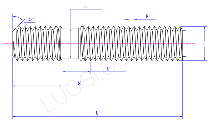 Fine rod double studs with coarse teeth