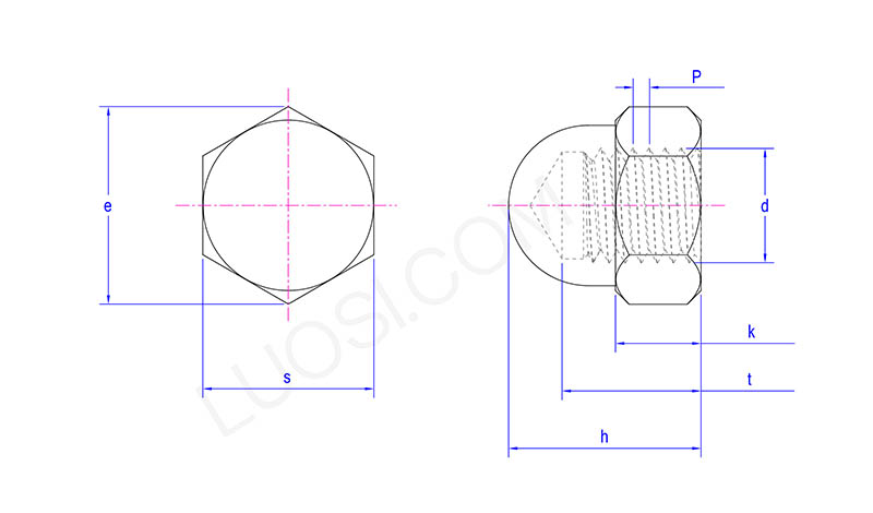 Hex Head Acorn Cap Nuts