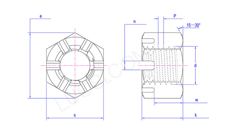 Slotted Hexagon Lock Nut